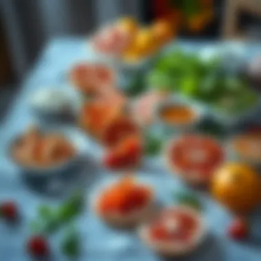 Diet Menu Overview Grapefruit diet plan laid out on a table with fresh ingredients