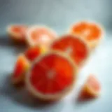 Sliced grapefruit showcasing vibrant colors and textures