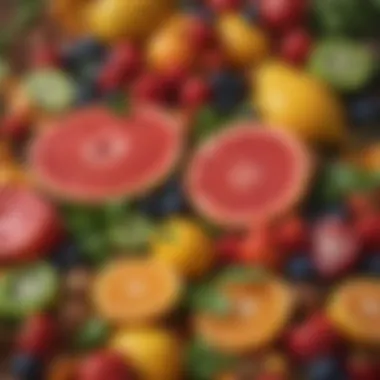 Colorful Plant-Based Foods Vibrant selection of plant-based foods including fruits and vegetables