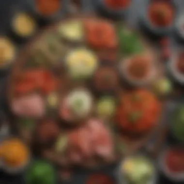 Vibrant Keto Meal Spread A beautifully arranged keto meal spread showcasing vibrant colors and variety.