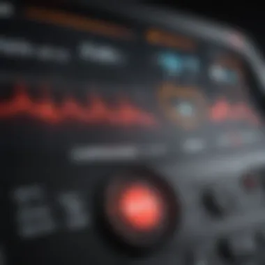 Close-up of a heart monitor displaying healthy levels