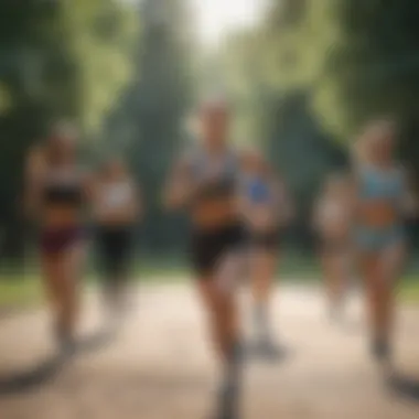 Group of individuals enjoying an outdoor aerobic class