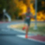 Runner focused on achieving optimal performance during the Army physical fitness test