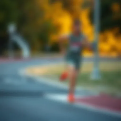 Runner focused on achieving optimal performance during the Army physical fitness test