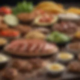 Visual representation of keto-friendly foods and their carbohydrate content