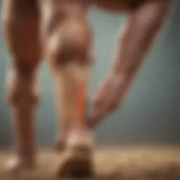 Illustration of a calf muscle experiencing cramping during physical activity