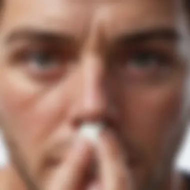 Allergies and Nasal Congestion Illustration showing allergic reactions in the nasal cavity