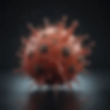 A graphic showing a virus particle, indicating viral infections affecting the body.