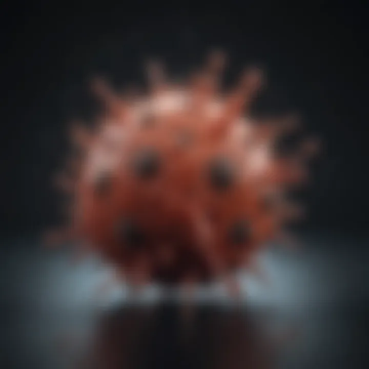 A graphic showing a virus particle, indicating viral infections affecting the body.