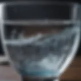 A close-up view of a glass of clear water, symbolizing hydration.