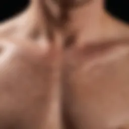 A close-up view of skin displaying hives after sweating