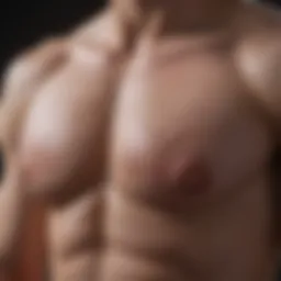 Anatomical illustration of male breast tissue