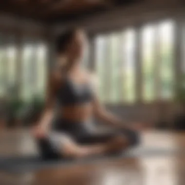 A person practicing yoga in a calm environment