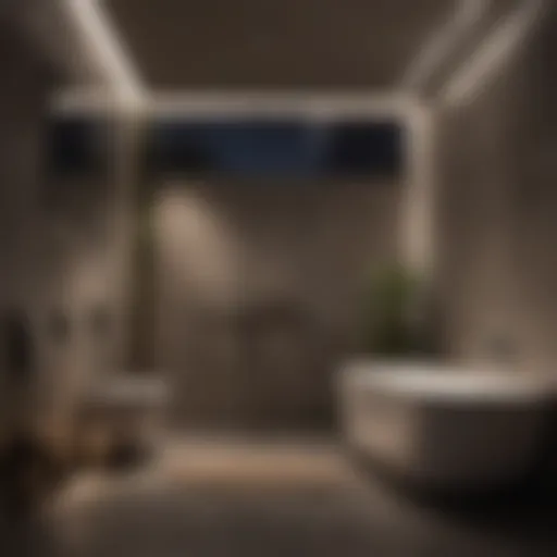 Nighttime bathroom setting