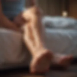 Illustration depicting leg cramps during sleep