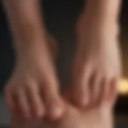 A close-up of toes experiencing tingling sensations.