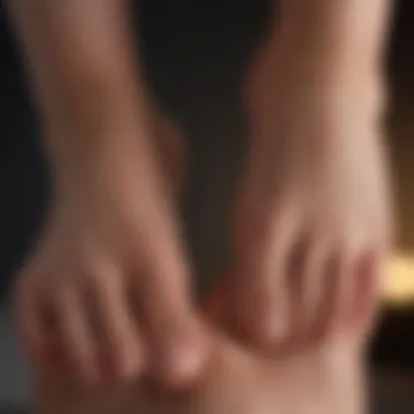 Tingling Sensation in Toes A close-up of toes experiencing tingling sensations.