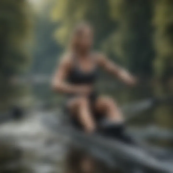 User demonstrating proper rowing technique