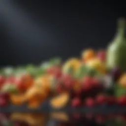 Vibrant assortment of fruits and vegetables rich in essential vitamins