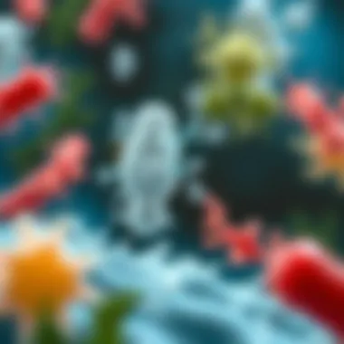 Illustration showing probiotics and beneficial bacteria