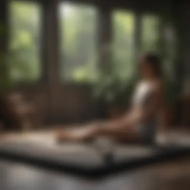 Person relaxing on a Shakti Mat in a serene environment