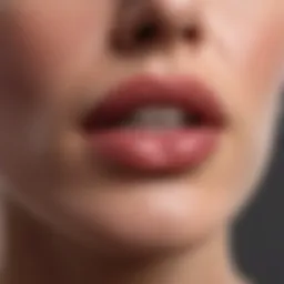 Close-up of chapstick application on lips