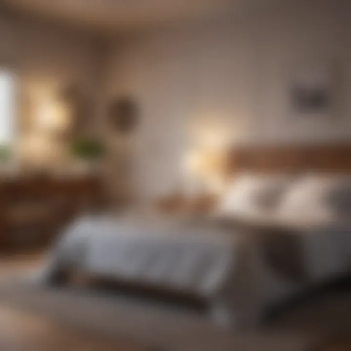 Peaceful bedroom setting with calming elements for sleep enhancement