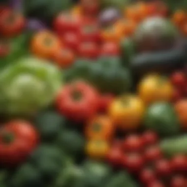 A vibrant assortment of fresh vegetables known for their heart health benefits