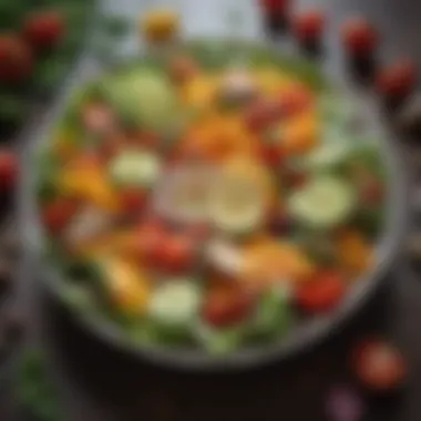 Colorful vegetables displayed in a healthy salad, highlighting their dietary benefits