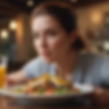 Person enjoying a meal at a reasonable hour