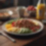 A colorful plate of food showcasing portion sizes