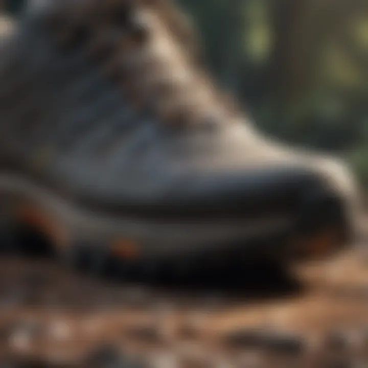 A close-up of breathable materials in trail shoes designed for comfort