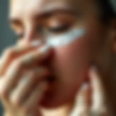 Zinc oxide application on skin